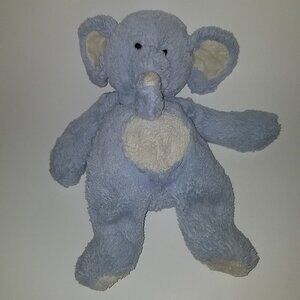 People Pals Blue White Elephant Plush Lovey Stuffed Animal Toy WASH WEAR AS IS